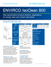 Envirco IsoClean® 800 Portable HEPA Air Cleaner (UV Light Optional)