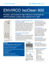 Envirco IsoClean® 800 Portable HEPA Air Cleaner (UV Light and ULPA Optional)