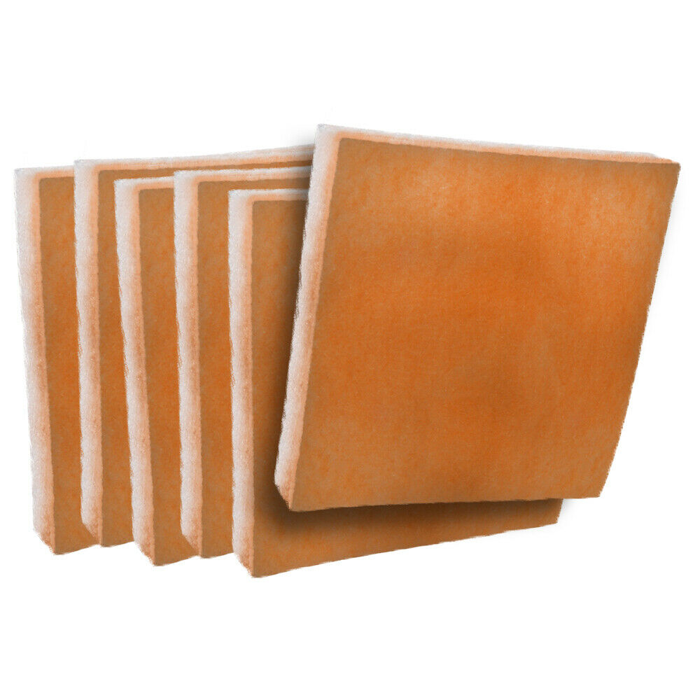 orange / white polyester filter pads media 6 pack