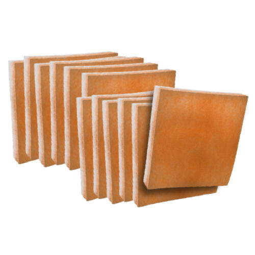 orange / white polyester filter pads media 12 pack