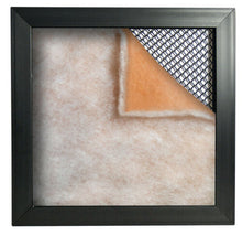 orange / white polyester filter pad installed in 1" frame